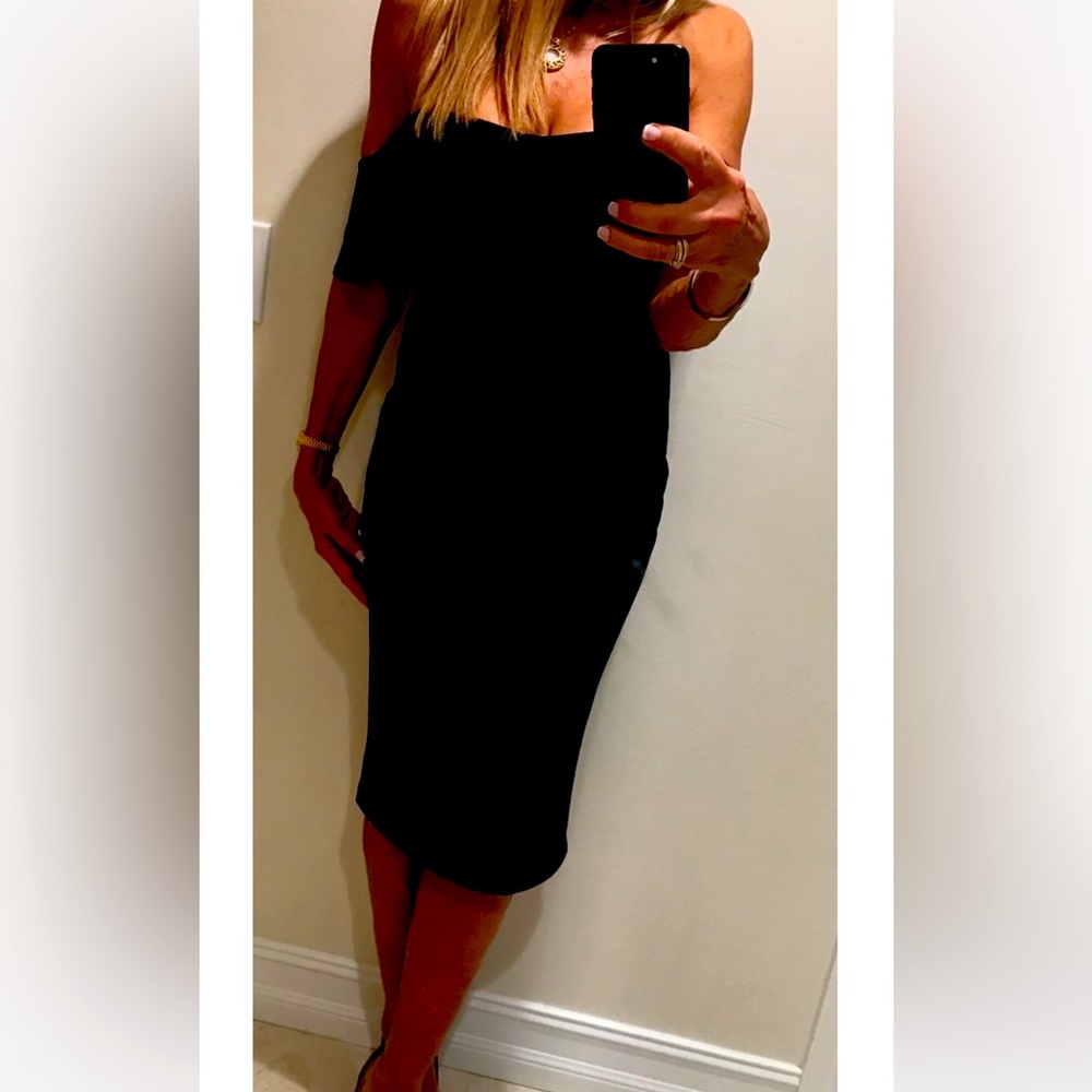 HALE BOB Off Shoulder Sexy Black Cocktail Dress. Size Small.